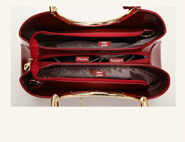 Luksusowa torebka damska projektantki - czerwono-biała Tote Bag, skórzana moda na ramię - Wianko - 30
