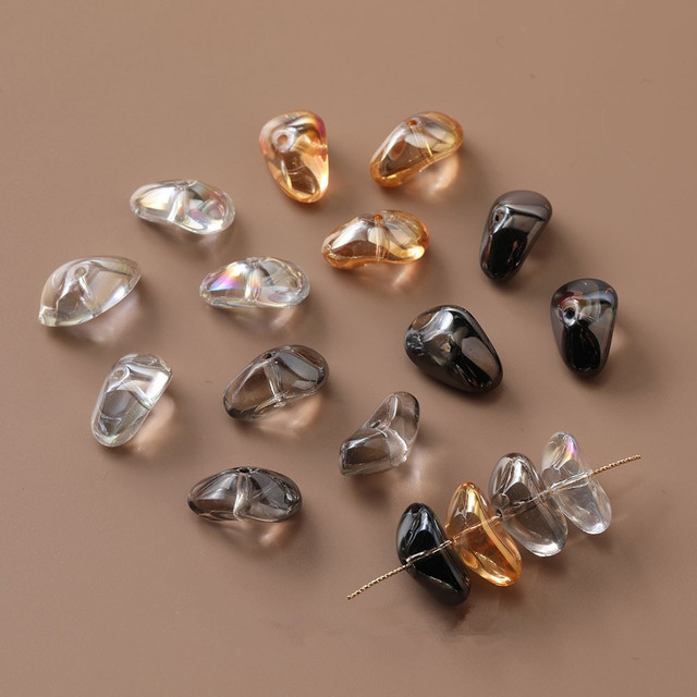 100 sztuk koralików szklanych do biżuterii z geometrią nieregularnymi kształtami i otworami - Wianko - 1