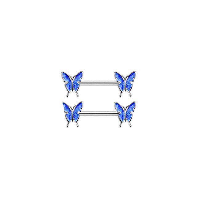 Motyl brzana sutek - para uroczych pierścieni ze stali nierdzewnej do piercingu sutków - Wianko - 6