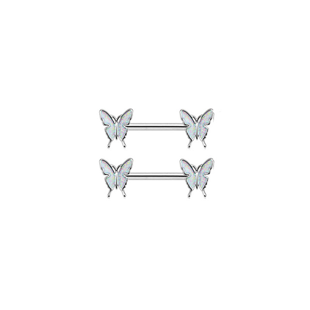 Motyl brzana sutek - para uroczych pierścieni ze stali nierdzewnej do piercingu sutków - Wianko - 5