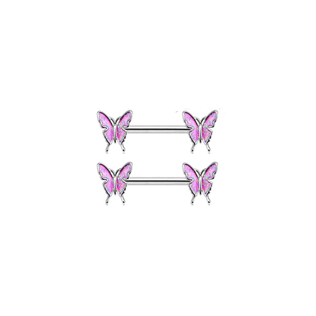 Motyl brzana sutek - para uroczych pierścieni ze stali nierdzewnej do piercingu sutków - Wianko - 4