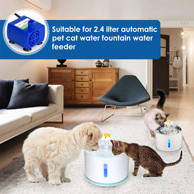 Zatapialna pompa do fontanny dla zwierząt - 12V, niskie napięcie AC, automatyczne podajniki dla kota i psa - Wianko - 11