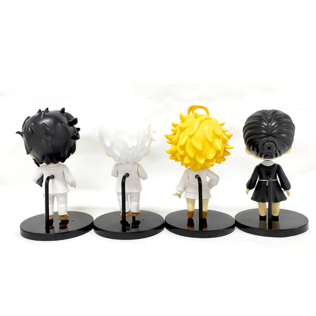 Figurki akcji - 4 sztuki Norman Emma Ray z anime Obiecany Neverland - zestaw miniaturowych lalak - modele zabawek dla dzieci - kolekcjonerskie - inspiracja japońska - Wianko - 3