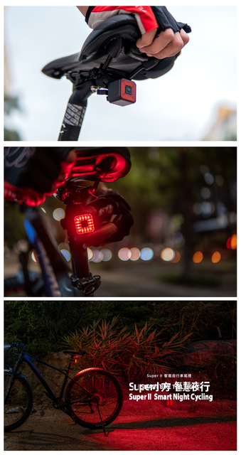 Oświetlenie tylne roweru Smart Auto LED - wykrywanie hamulca, wodoodporne, ładowane, akcesoria oświetleniowe - Wianko - 16