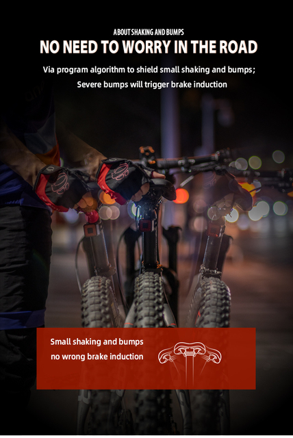 Oświetlenie tylne roweru Smart Auto LED - wykrywanie hamulca, wodoodporne, ładowane, akcesoria oświetleniowe - Wianko - 9