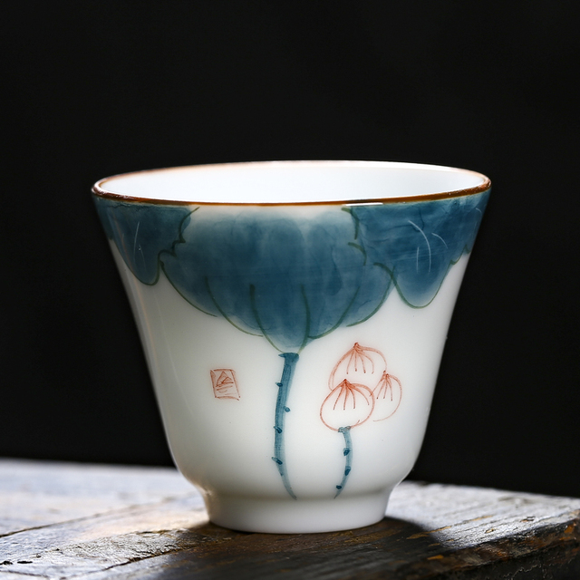 Zestaw 4 filiżanek kawowych lub herbatnych, ręcznie wykonanych z chińskiej ceramiki - Wianko - 7