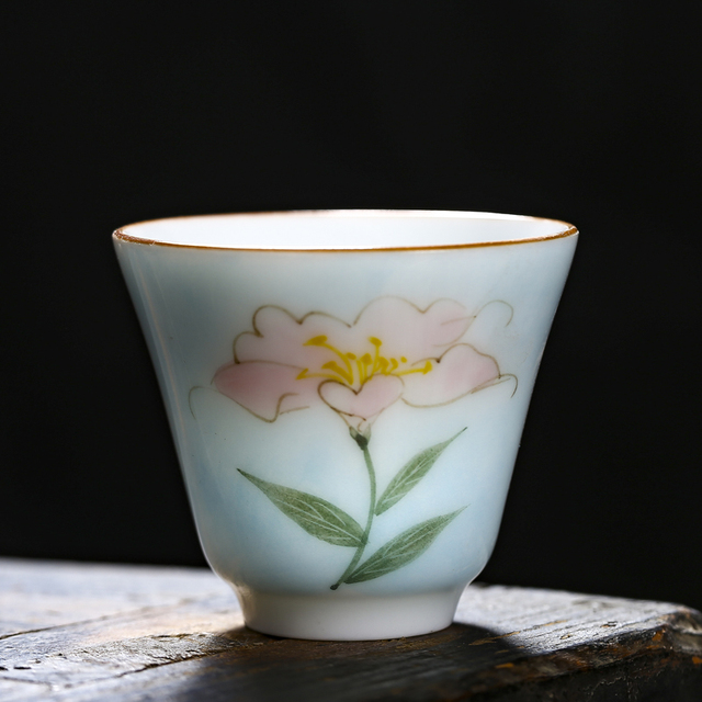 Zestaw 4 filiżanek kawowych lub herbatnych, ręcznie wykonanych z chińskiej ceramiki - Wianko - 6
