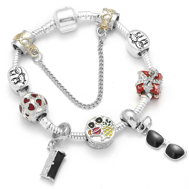 Wisiorek i bransoletka w kolorze srebrnym - modna para biżuterii z koralikami jako prezent świąteczny - Wianko - 31
