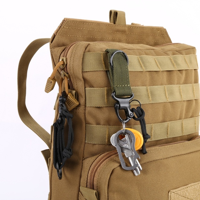 Nylonowy plecak taktyczny z karabińczykiem na klucze i systemem klamry pasa – sprzęt wielofunkcyjny do zewnętrznych narzędzi sportowych - Wianko - 1