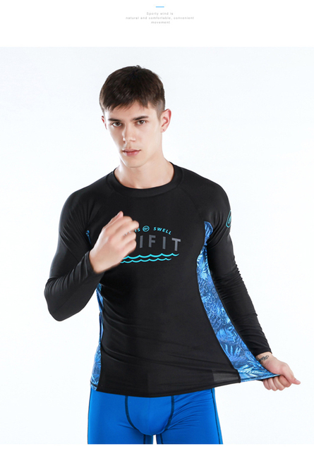 Mężczyźni długorękawowy strój kąpielowy UV Rashguard do pływania i surfowania - Wianko - 23