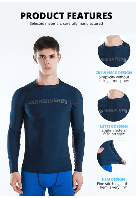 Mężczyźni długorękawowy strój kąpielowy UV Rashguard do pływania i surfowania - Wianko - 6