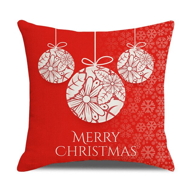 Nowa lniana poszewka na poduszkę z motywem świątecznym z wizerunkiem renifera. Idealna dekoracja do domu, sofy, łóżka i samochodu - Wianko - 5