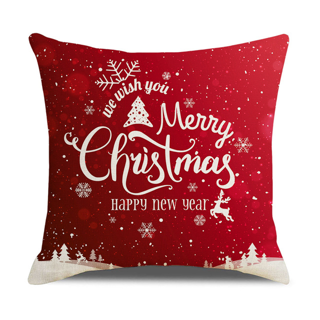 Nowa lniana poszewka na poduszkę z motywem świątecznym z wizerunkiem renifera. Idealna dekoracja do domu, sofy, łóżka i samochodu - Wianko - 9