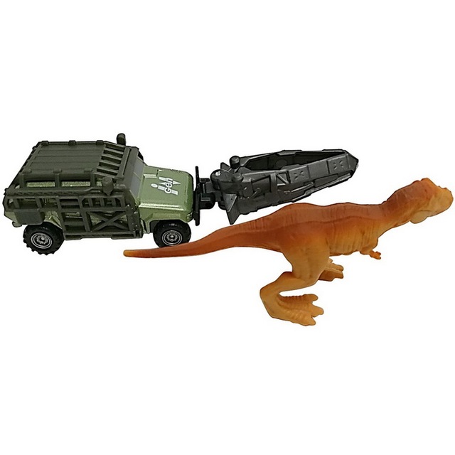 Zabawka dziedzictwa Jurassic Park: Odlewniczy transporter Jurassic 1:64 Tyrannosaurus, Jeep Raptor, helikopter, mini dinozaury - Wianko - 11