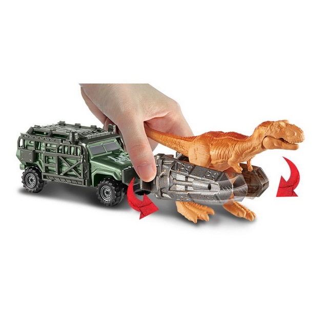 Zabawka dziedzictwa Jurassic Park: Odlewniczy transporter Jurassic 1:64 Tyrannosaurus, Jeep Raptor, helikopter, mini dinozaury - Wianko - 12