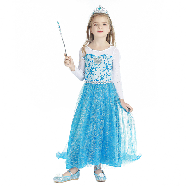 Karnawałowa suknia dla dziewczynek Księżniczka Elsa z filmu Frozen na przyjęcie urodzinowe - rozmiary 3-10 lat - Wianko - 7