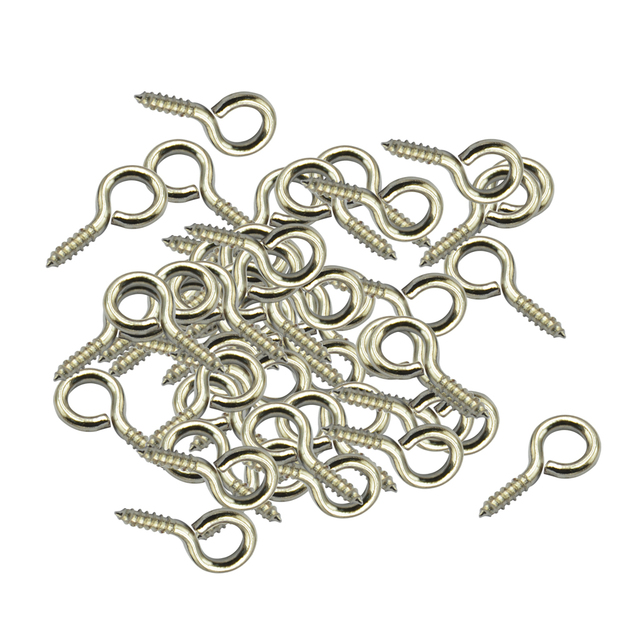 100 sztuk metalowych śrub Eye Pin srebrno-pozłacanych do biżuterii - Wianko - 7