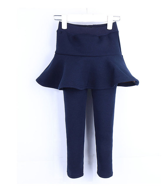 Zimowe legginsy spódnica dziewczyna - ciepłe spodnie dla dzieci, kolor jednolity, typ Culottes z Boot Cut, rozmiar 3-10 lat - Wianko - 2