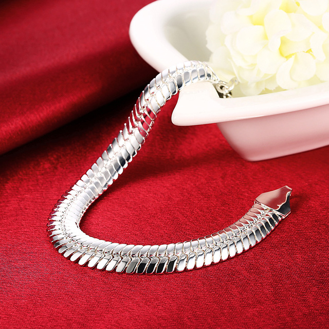 Bransoletka z łańcuszkiem wężykowym, średnica 10 mm, wykonana ze srebra próby 925, dla mężczyzn i kobiet, marki luksusowej, idealna na imprezy i prezenty świąteczne - Wianko - 4