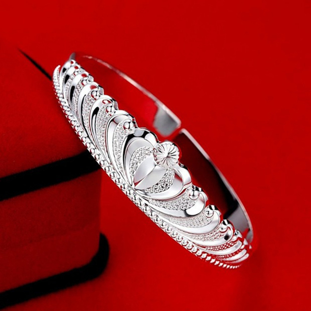 Bransoletka ze srebra próby 925 z koroną królowej dla kobiet - wysoka jakość biżuterii Pulseiras - Wianko - 12