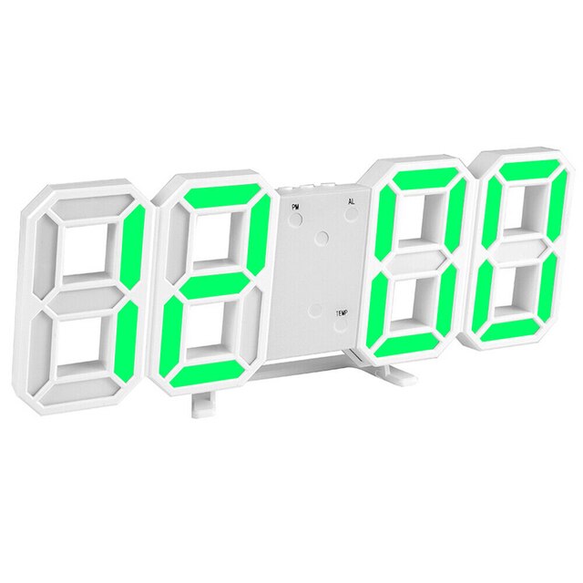 Nowoczesny 3D świecący zegar LED USB do dekoracji ściany - naklejka na ścianę zegar elektroniczny z alarmem do salonu - Wianko - 14