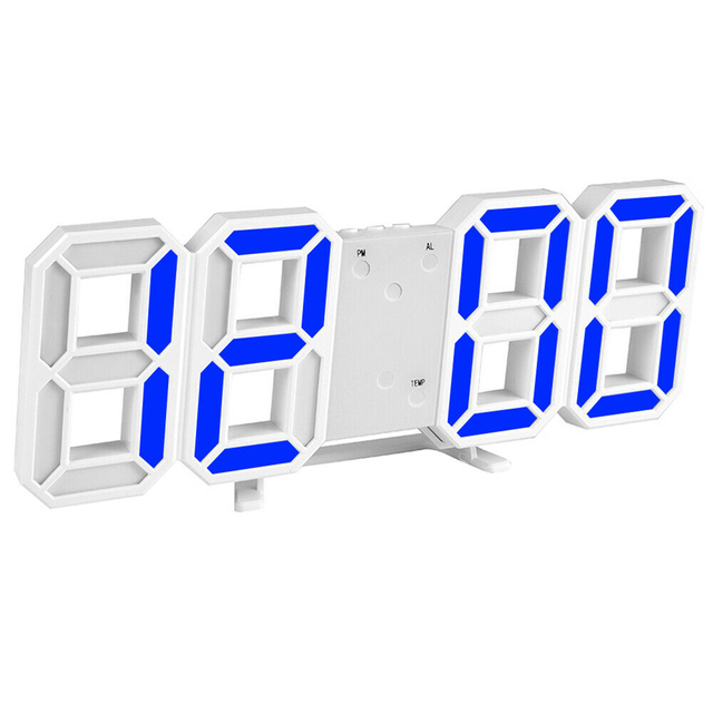 Nowoczesny 3D świecący zegar LED USB do dekoracji ściany - naklejka na ścianę zegar elektroniczny z alarmem do salonu - Wianko - 10