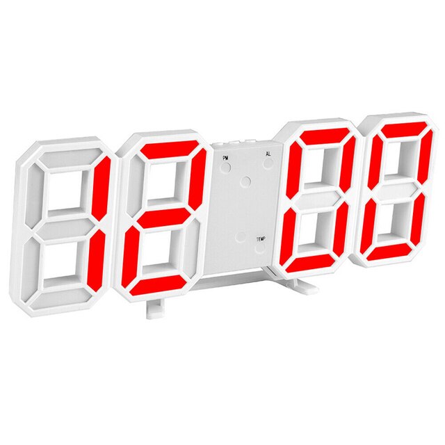 Nowoczesny 3D świecący zegar LED USB do dekoracji ściany - naklejka na ścianę zegar elektroniczny z alarmem do salonu - Wianko - 12