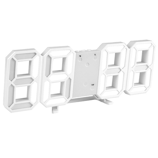 Nowoczesny 3D świecący zegar LED USB do dekoracji ściany - naklejka na ścianę zegar elektroniczny z alarmem do salonu - Wianko - 8
