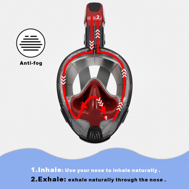Silikonowa maska do nurkowania pełna sucha z pływającym koralikiem i wodoodporną rurką do oddychania - sprzęt do szkolenia pływackiego i snorkelingu - Wianko - 4