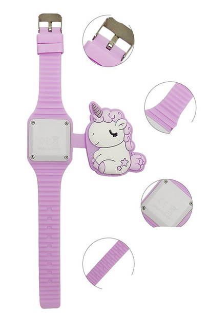 Cute Unicorn Cartoon - elektroniczny zegarek LED dla dzieci, chłopców i dziewczynek - Wianko - 2