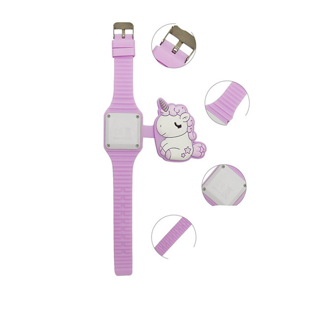 Cute Unicorn Cartoon - elektroniczny zegarek LED dla dzieci, chłopców i dziewczynek - Wianko - 9