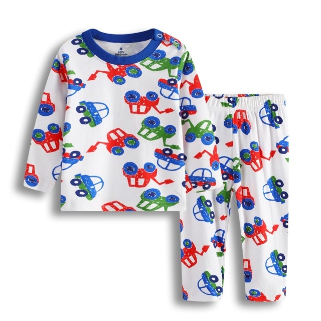 Jesienne zestawy piżam dla dziewczynki 2017 z uroczym wzorem misia marki Christmas - koszulka niemowlęca i spodnie do snu - Wianko - 2