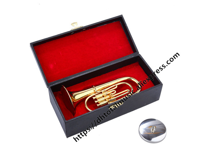 Mini Tuba miniaturowy barytonowy - Model Mini barytonowy róg miedź - instrument muzyczny dekoracyjny do kolekcji - Wianko - 4