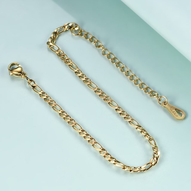 Elegancka bransoletka łańcuszkowa ze stali nierdzewnej dla kobiet - złoty prostokątowy link, moda party, celebrytka - Wianko - 9