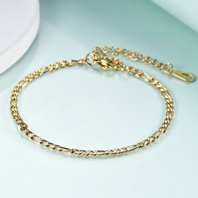 Elegancka bransoletka łańcuszkowa ze stali nierdzewnej dla kobiet - złoty prostokątowy link, moda party, celebrytka - Wianko - 7