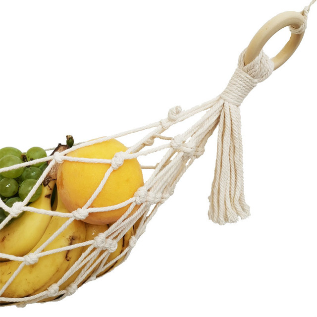 Koszyk na owoce Veggie Banana oszczędzający miejsce, do zawieszenia na haczyku, w stylu Boho Nordic do kuchni - Wianko - 9