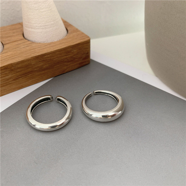 Srebrny pierścionek 925 Vintage Retro - otwarty, regulowany w stylu ślubnym na 2021 rok - modna biżuteria - Wianko - 4