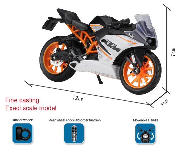 Model motocykla RC390 MAISTO 1:18 - odlew ze stopu, ruchome amortyzatory - zabawka dla dzieci, prezenty, kolekcja zabawek - Wianko - 2