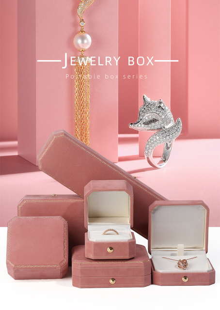 Eleganckie pudełko na biżuterię z retro wzorem: pierścionek, naszyjnik, bransoletka - Wianko - 2