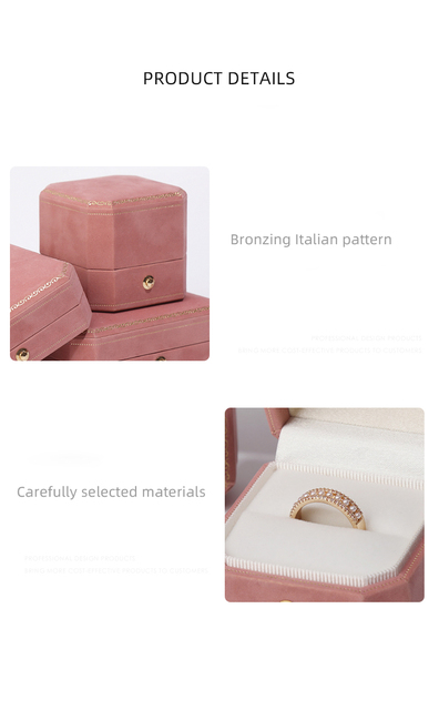 Eleganckie pudełko na biżuterię z retro wzorem: pierścionek, naszyjnik, bransoletka - Wianko - 8