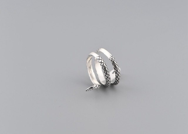 Męski pierścień regulowany rozmiar, wzór Gothic z wężem, biżuteria prezentowa - Wianko - 18