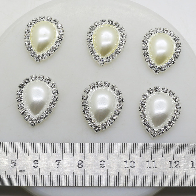 10 sztuk/partia 20*25mm perły kropla wody w dwóch kolorach - dekoracje ślubne, akcesoria do ubrań - Wianko - 5