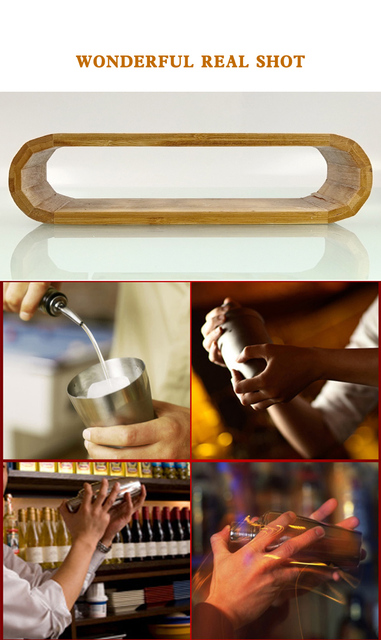 Zestaw 12-częściowy barmański ze stali nierdzewnej: shaker do koktajli bambusowy, idealny dla napojów mieszanych i Martini w domu - Wianko - 3