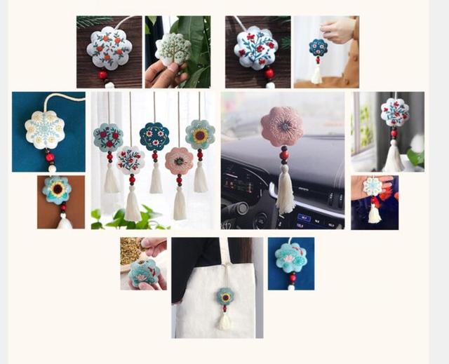 DIY haft Amulet saszetka Cross Stitch kluczowa torba - różowy breloczek etui naszyjnik dziewczęcy biżuteria na łańcuszku - Wianko - 9
