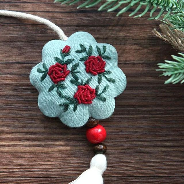DIY haft Amulet saszetka Cross Stitch kluczowa torba - różowy breloczek etui naszyjnik dziewczęcy biżuteria na łańcuszku - Wianko - 20