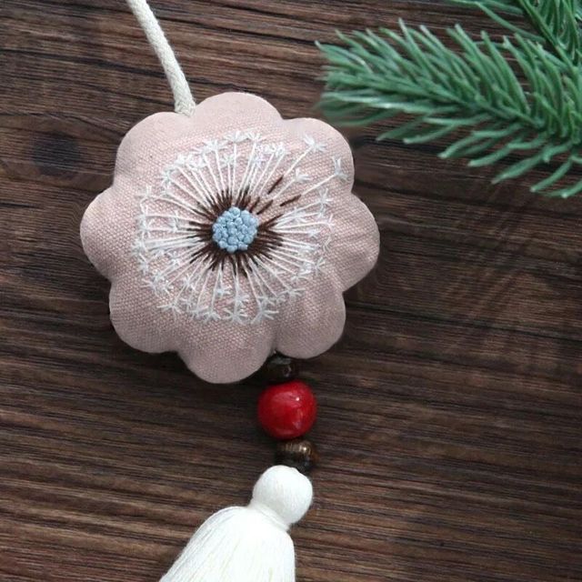DIY haft Amulet saszetka Cross Stitch kluczowa torba - różowy breloczek etui naszyjnik dziewczęcy biżuteria na łańcuszku - Wianko - 14