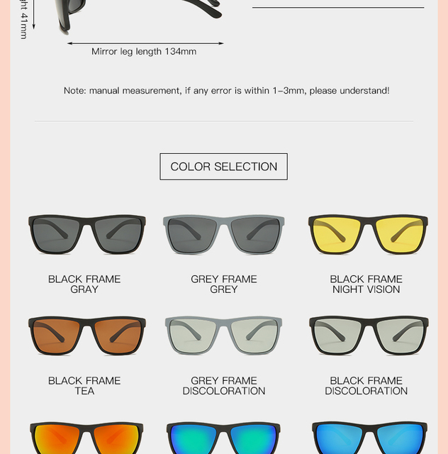 Okulary wędkarskie Tr90 kwadratowe, przeciwsłoneczne, spolaryzowane - Wianko - 13