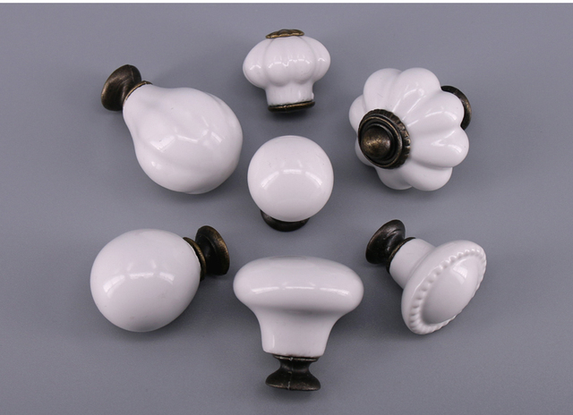 1PC ceramiczna biżuteria szkatułka z małymi białymi gałkami do szafek, szuflad i komód w sypialni i kuchni - Wianko - 2