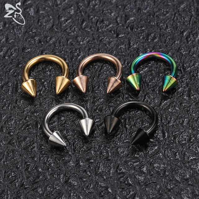 Kolorowy kolczyk w nosie ze stali nierdzewnej, 16g i 14g, z przegrodami Clickr, biżuteria do chrząstki ślimaka, helixu i wargi - Wianko - 4