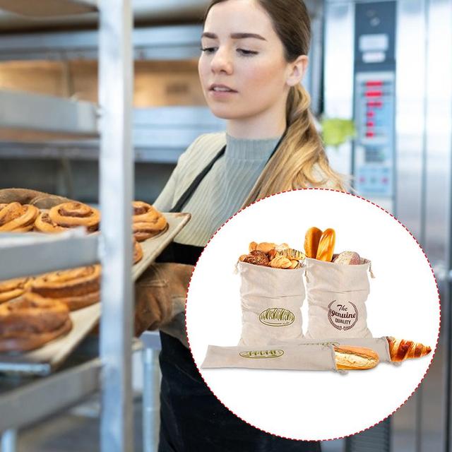 Lniana torba na chleb wielokrotnego użytku z sznurkiem – przechowuj chleb domowego rzemieślnika i bagietki - Wianko - 20